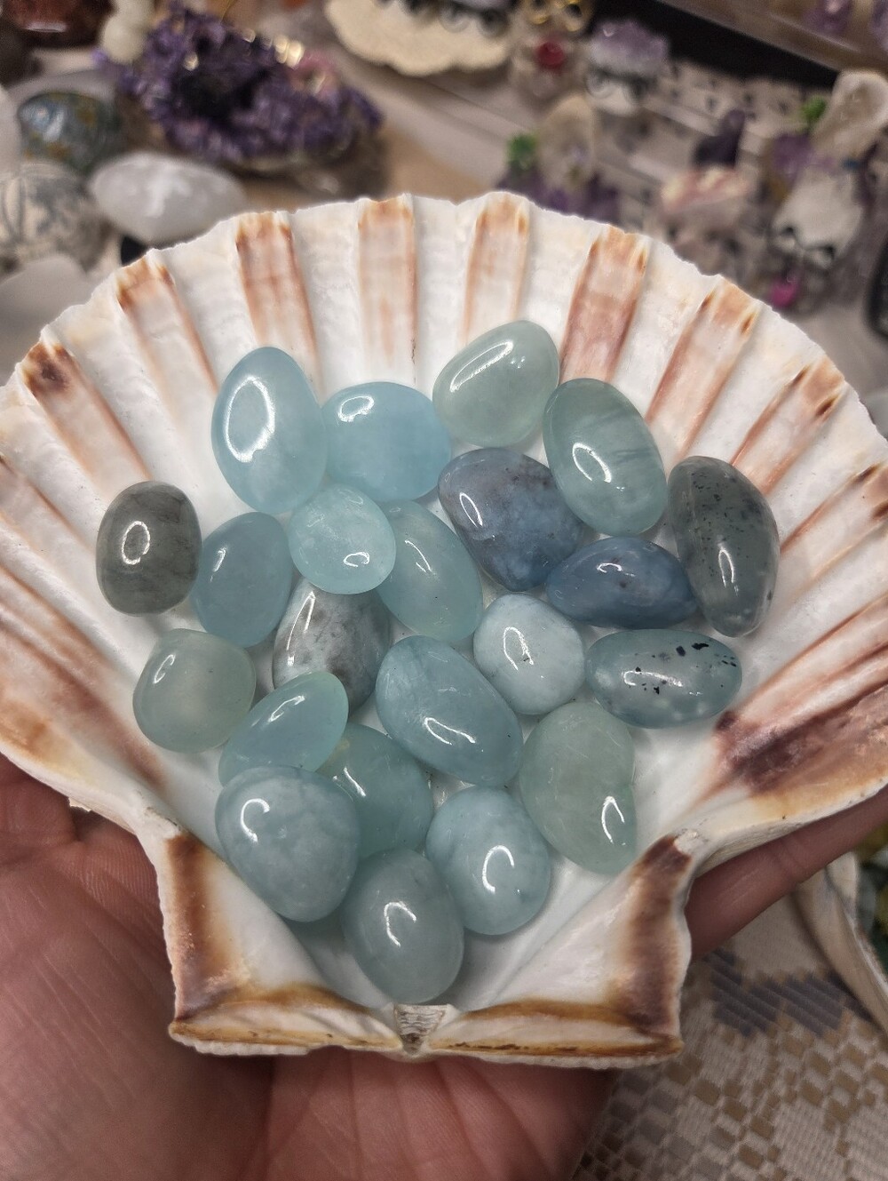 (2 )Aquamarine Tumbles (Good Luck)